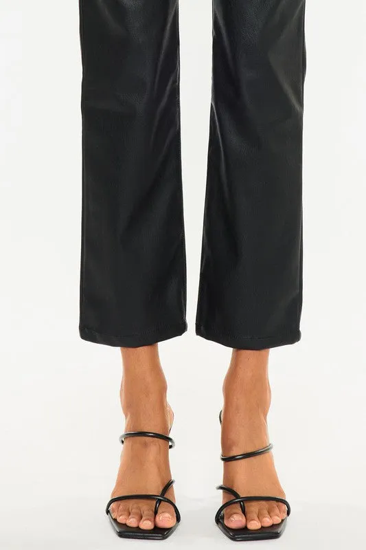 Faux Leather High Rise Skinny Straight Jean