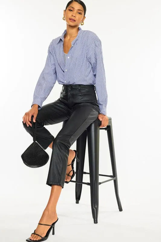Faux Leather High Rise Skinny Straight Jean