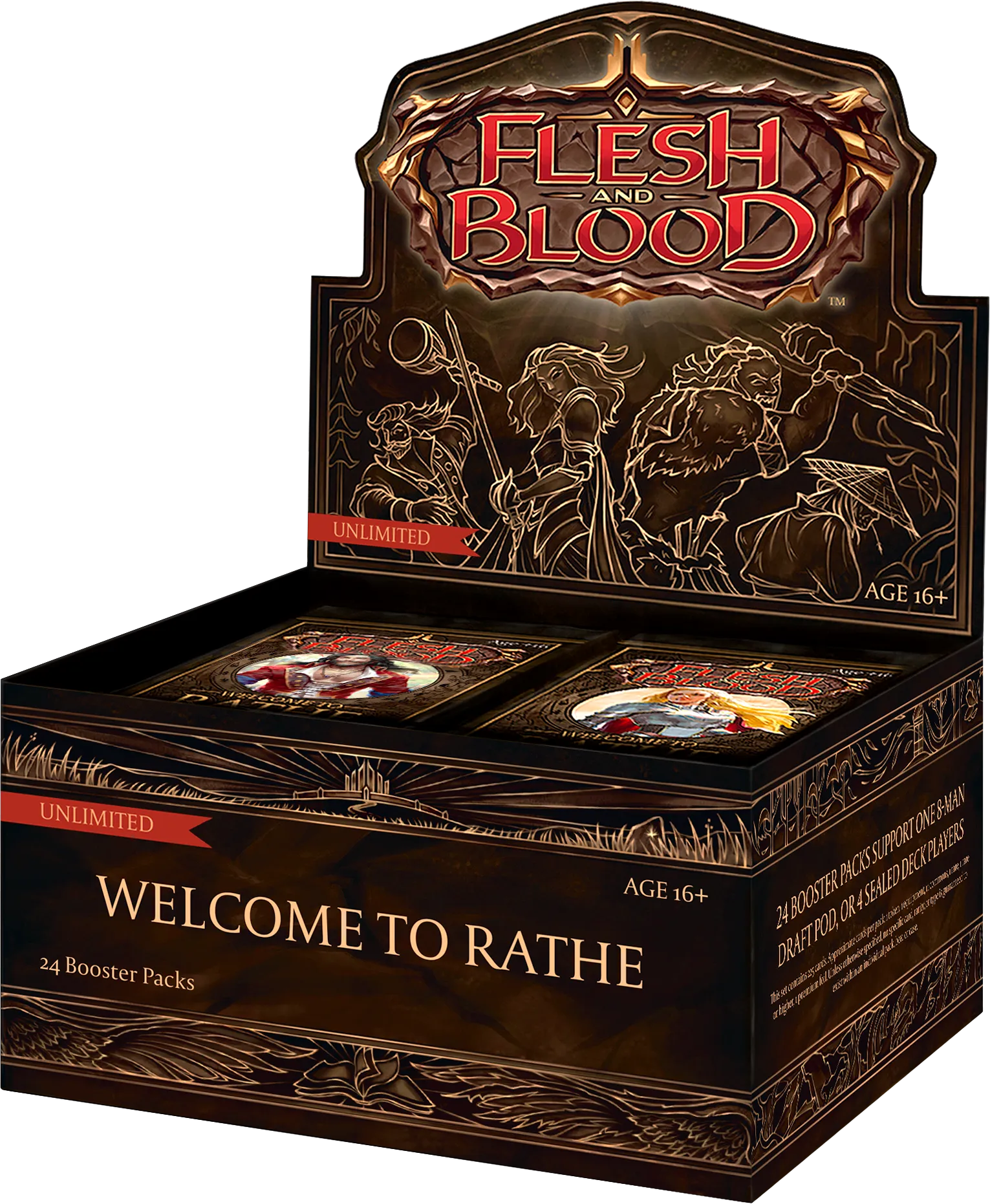 Flesh and Blood TCG: Welcome To Rathe 24-Booster Pack Display (Unlimited Edition)