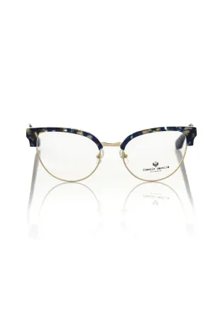 Frankie Morello Elegant Clubmaster Blue Pearl Eyeglasses