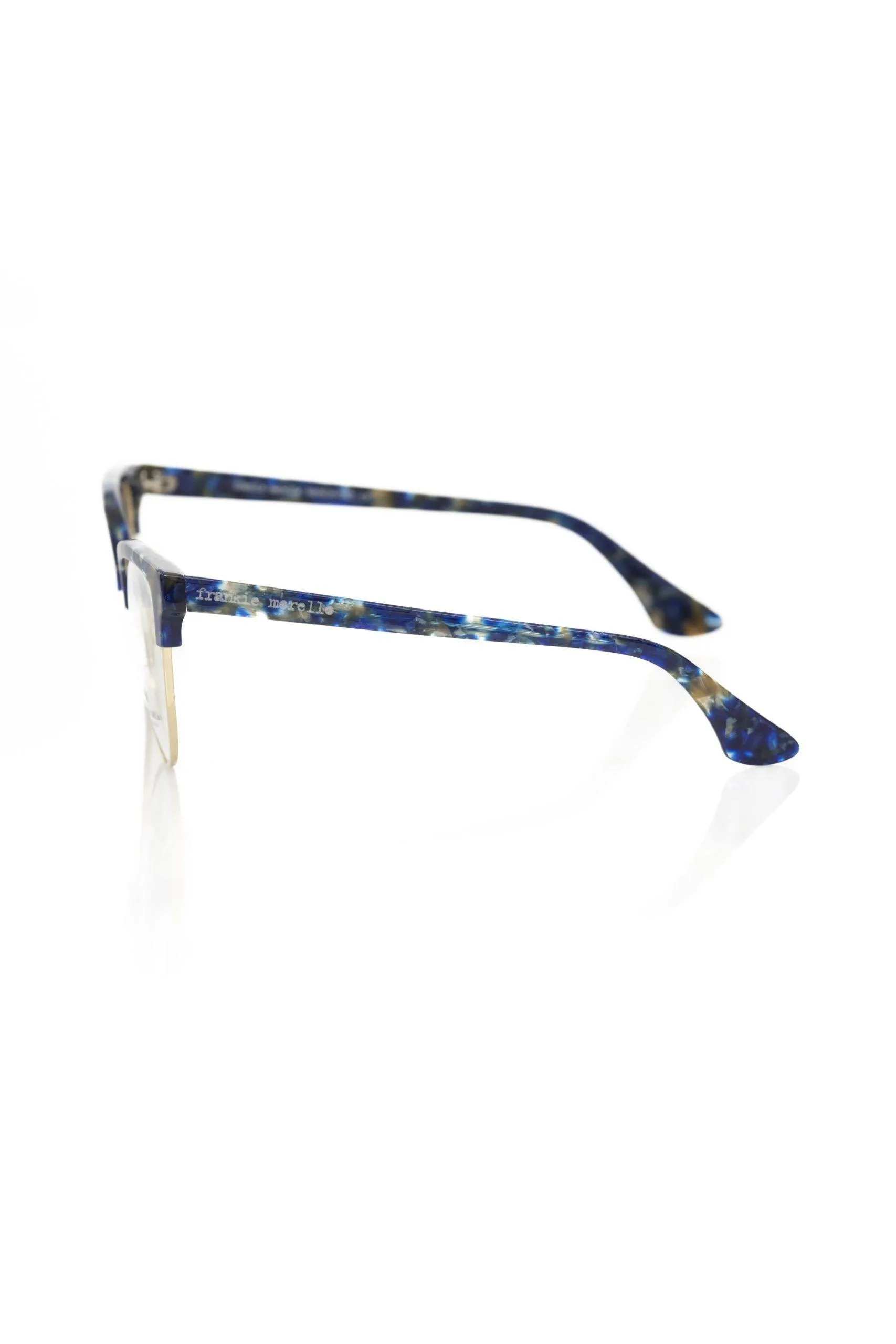 Frankie Morello Elegant Clubmaster Blue Pearl Eyeglasses