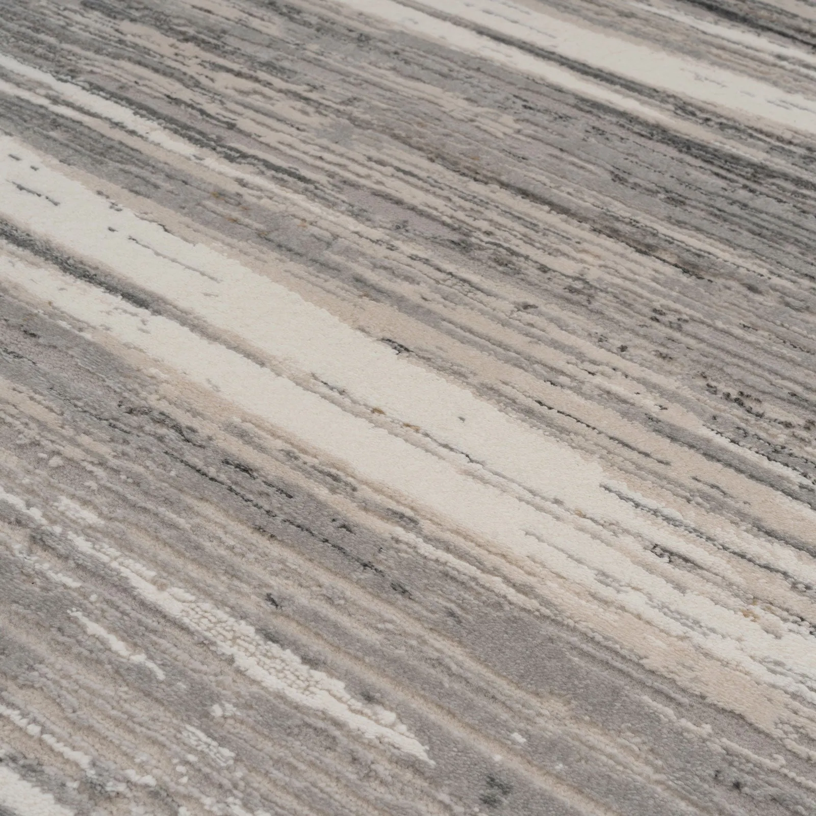 Grey Brush Strokes Runner Rug