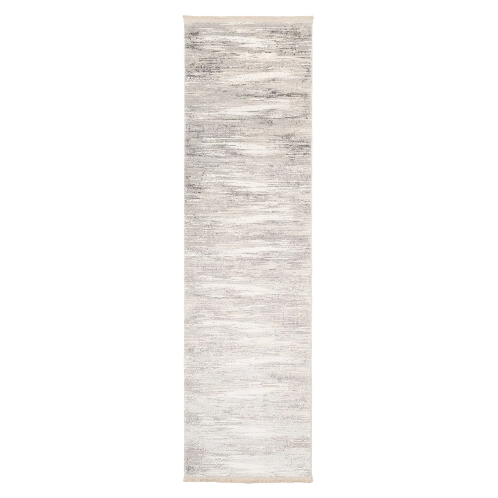 Grey Brush Strokes Runner Rug