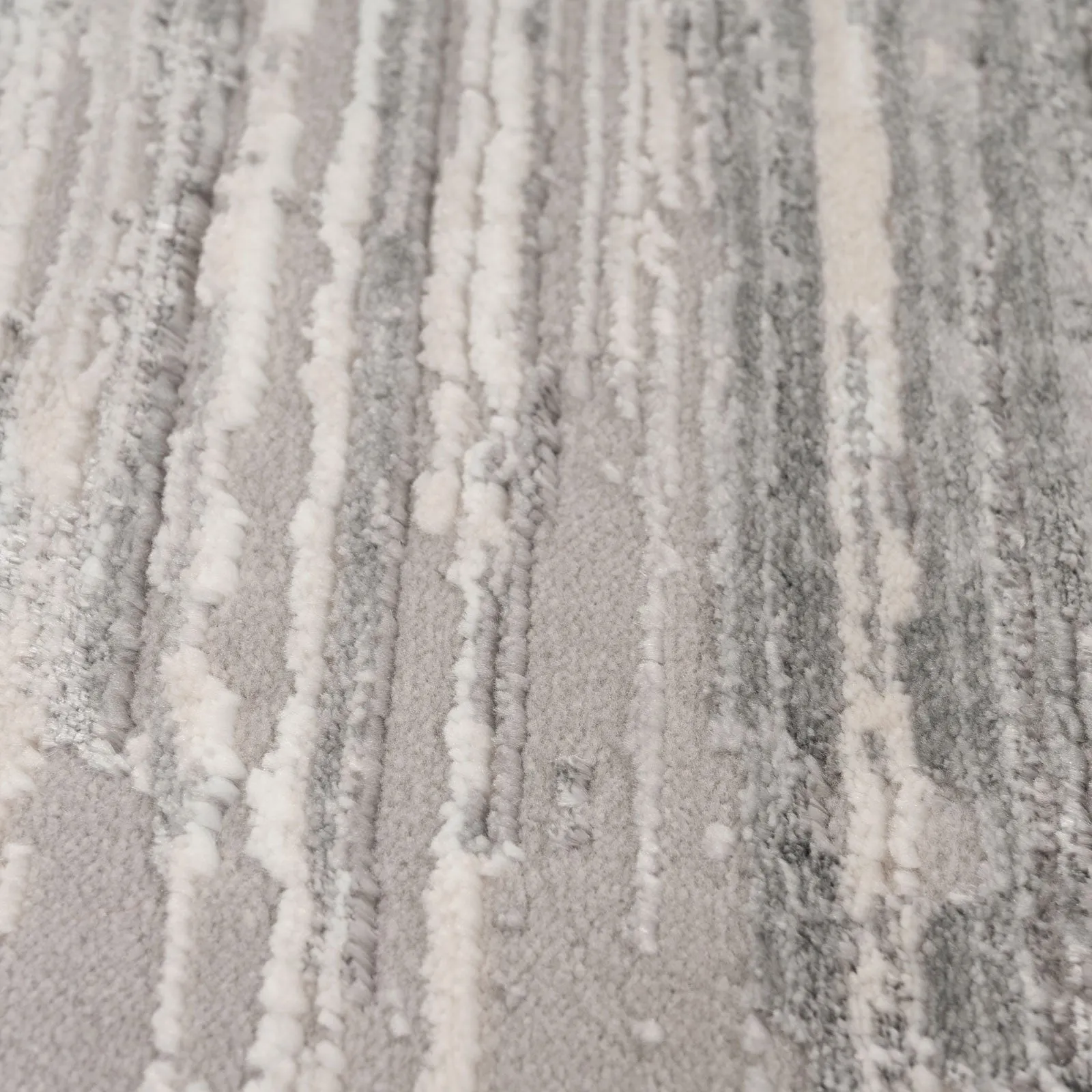 Grey Brush Strokes Runner Rug