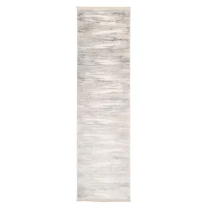 Grey Brush Strokes Runner Rug