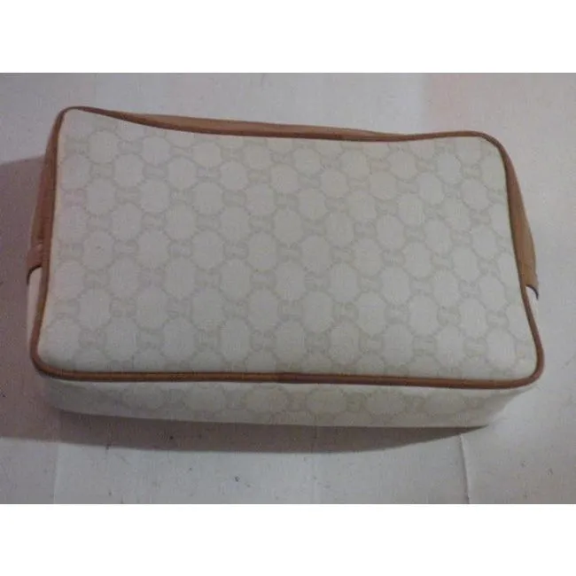 Gucci Vintage Purses Tan Gg Canvas Clutch