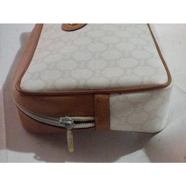 Gucci Vintage Purses Tan Gg Canvas Clutch
