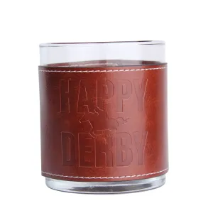 Happy Derby Faux Leather Rocks Glass