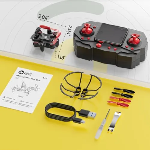 Holy Stone HS190 Drone for Kids, Mini Drone with One-Key Takeoff/Landing, 3D Flips, 3 Speeds and Auto Hovering, Gifts Toys for Boys and Girls, Red