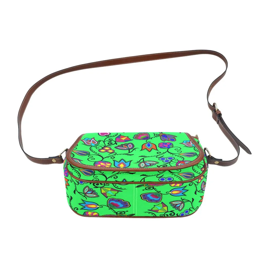 Indigenous Paisley - Green Saddle Bag/Large
