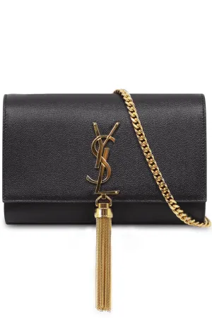 KATE SMALL TASSEL BAG | BLACK/GOLD