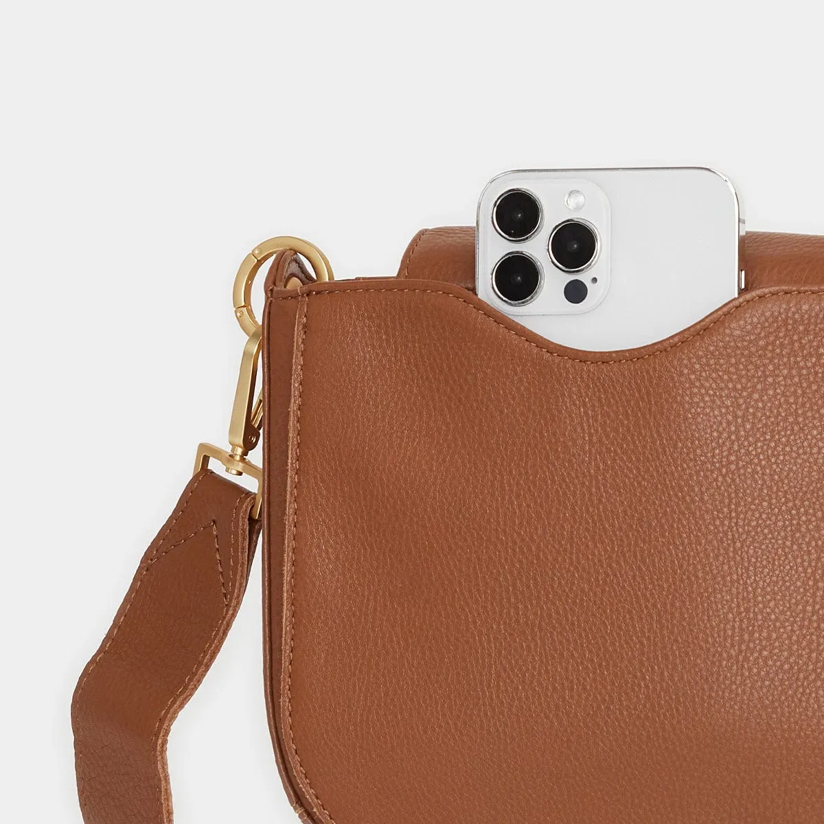 KAYCE SADDLE MED - Mahogany Pebble/Brushed Gold