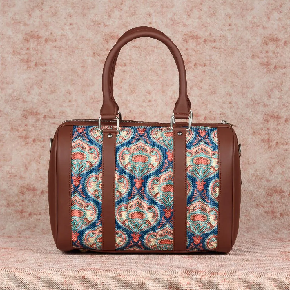 Kovil Blue- Handbag & Chain Wallet Combo