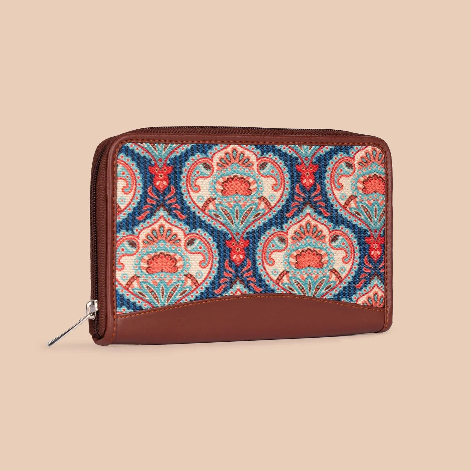 Kovil Blue- Handbag & Chain Wallet Combo