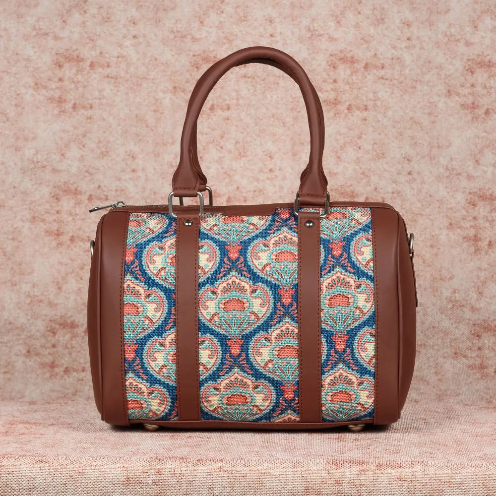 Kovil Blue- Handbag & Chain Wallet Combo