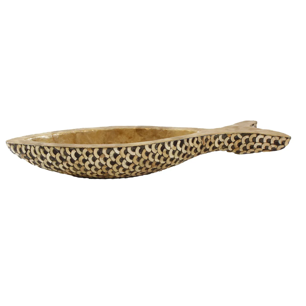 Large Gold & Brown Fish Tray