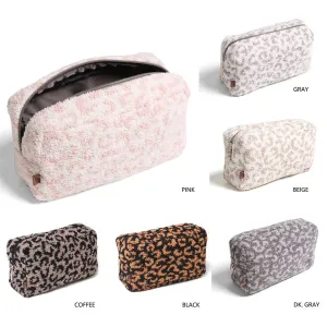 Large Leopard Print Luxury Soft Travel Pouch
