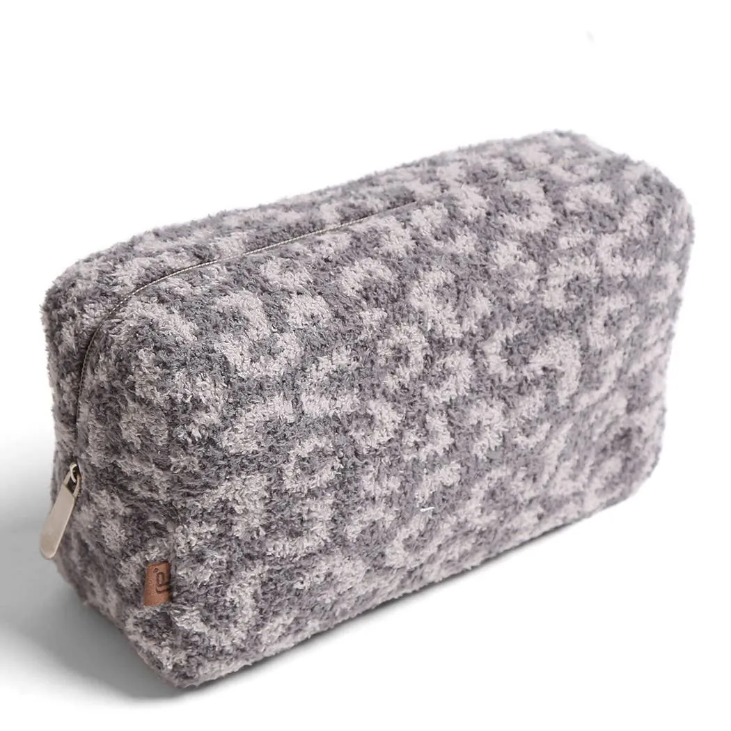 Large Leopard Print Luxury Soft Travel Pouch