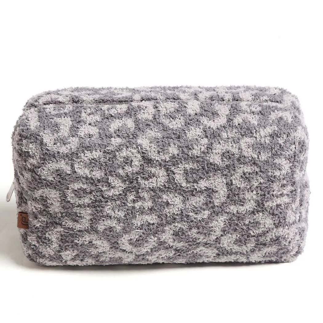 Large Leopard Print Luxury Soft Travel Pouch