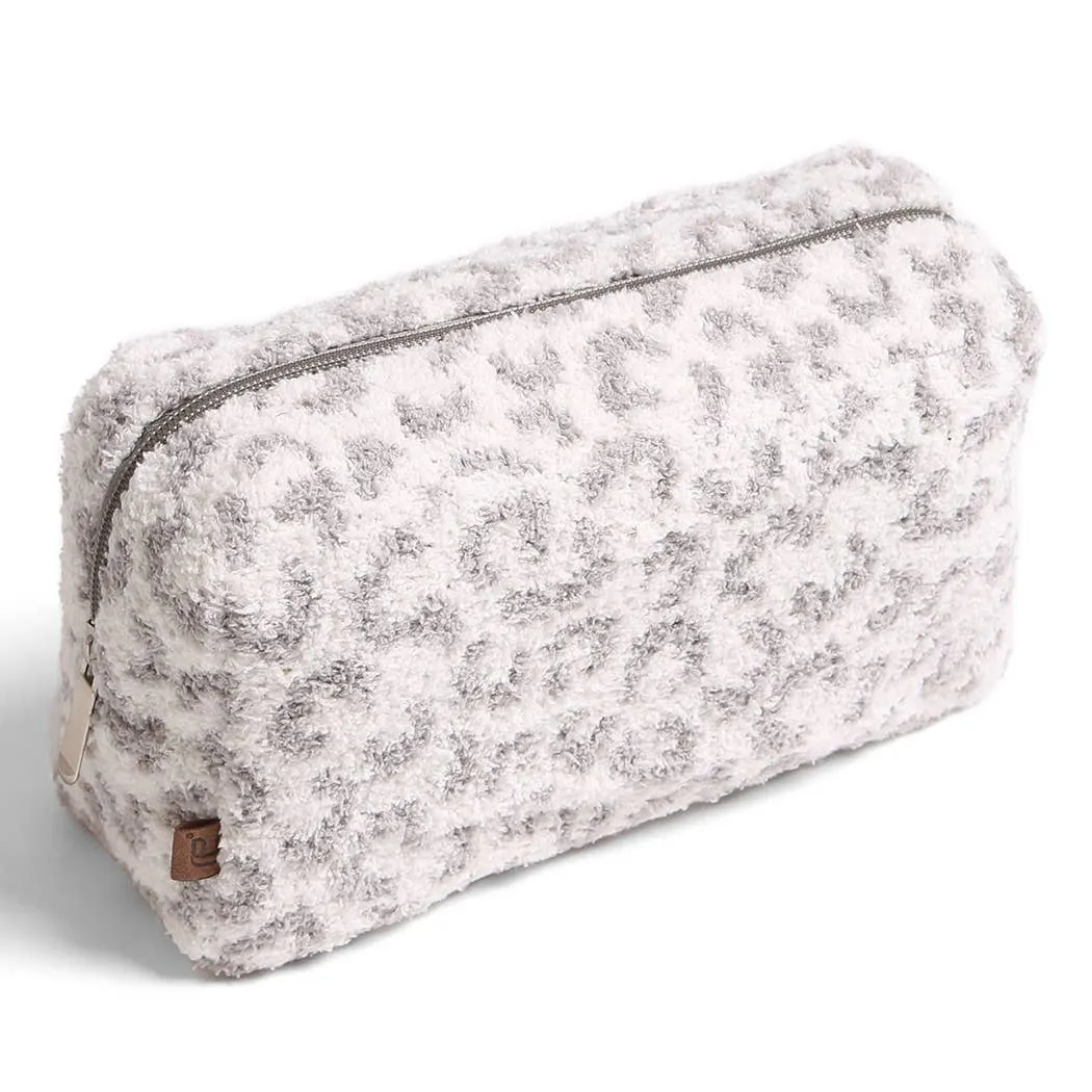Large Leopard Print Luxury Soft Travel Pouch