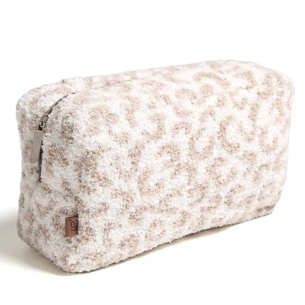 Large Leopard Print Luxury Soft Travel Pouch
