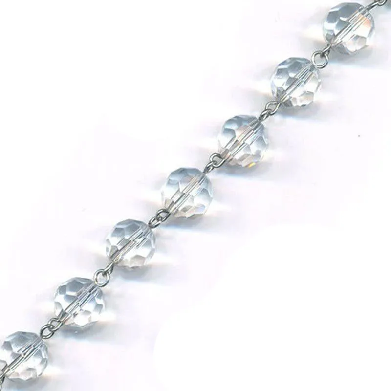Magnificent Crystal Garland Clear 12mm Faceted Bead Strand