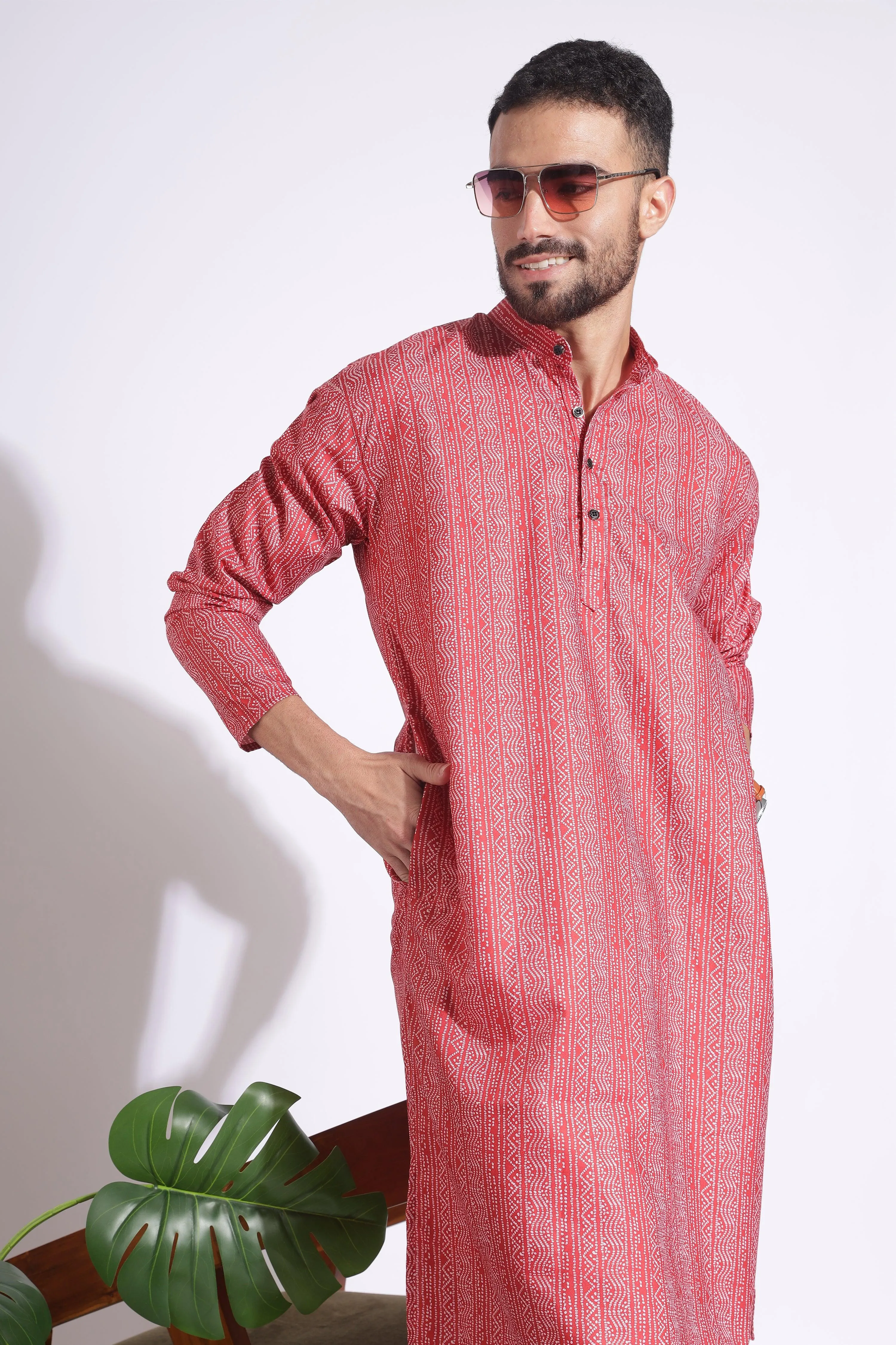 Magnificent Print Cotton Pink Color Dotted Kurta
