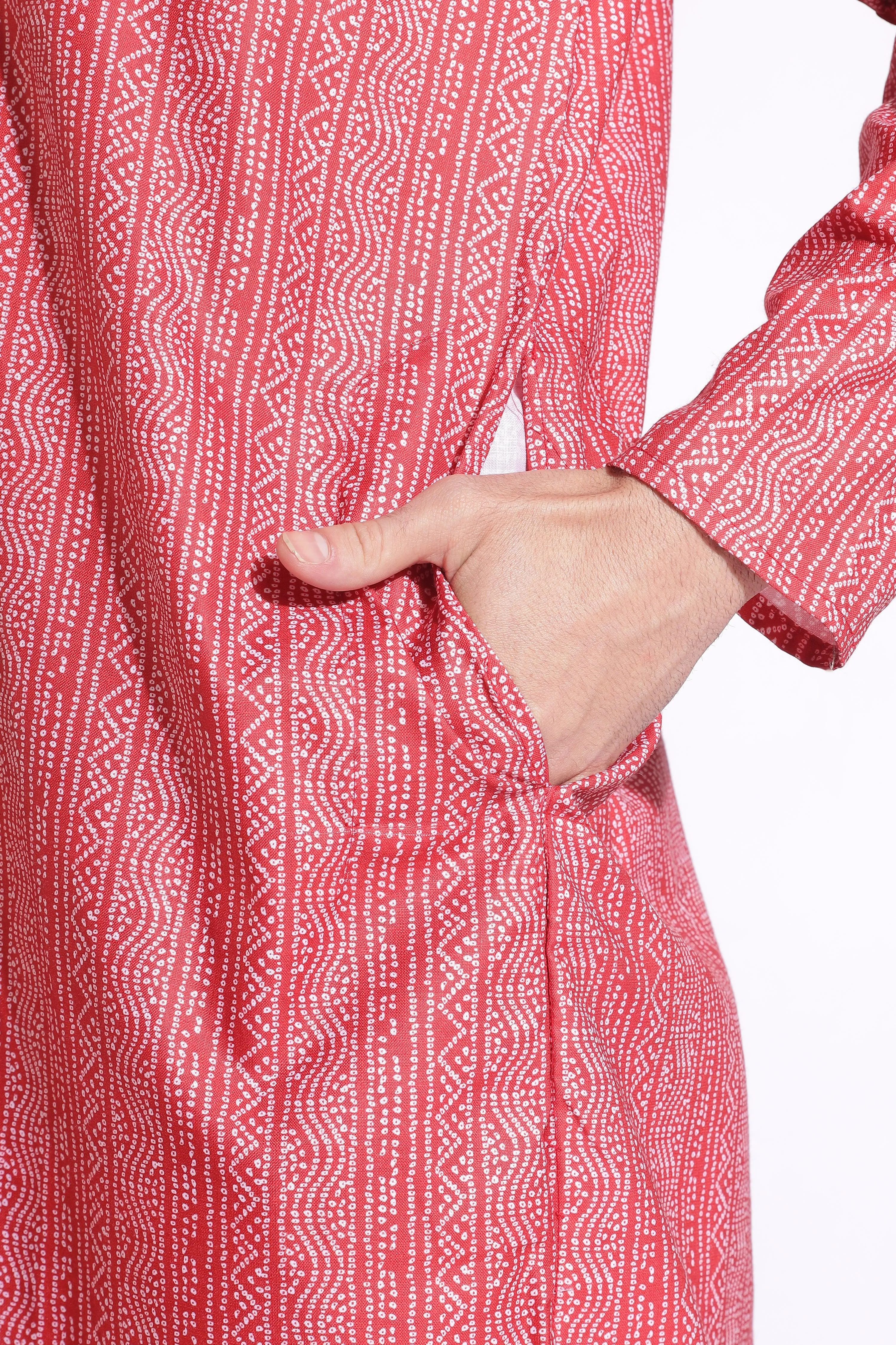 Magnificent Print Cotton Pink Color Dotted Kurta