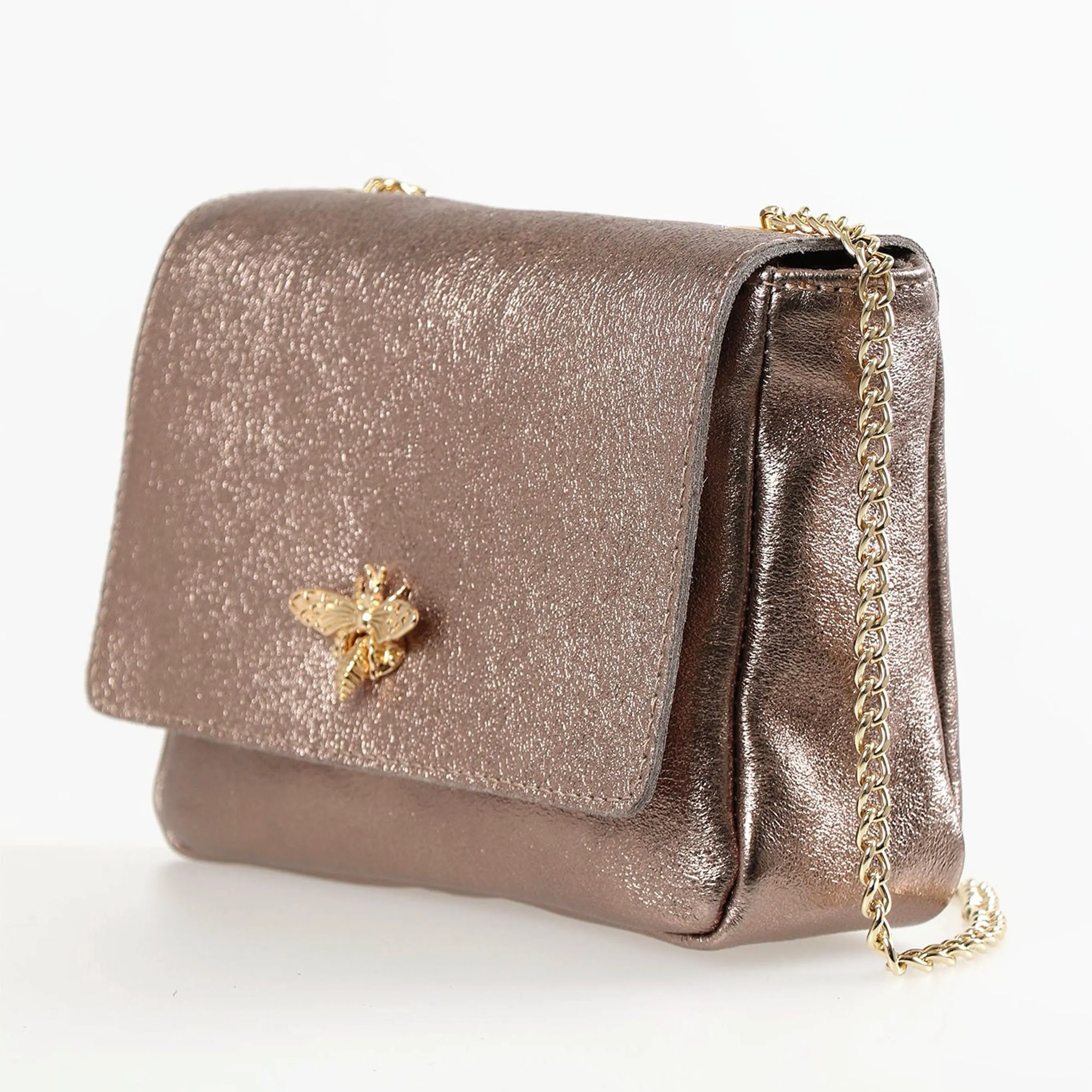 Maisie Crossbody Bag - Champagne, Metallic