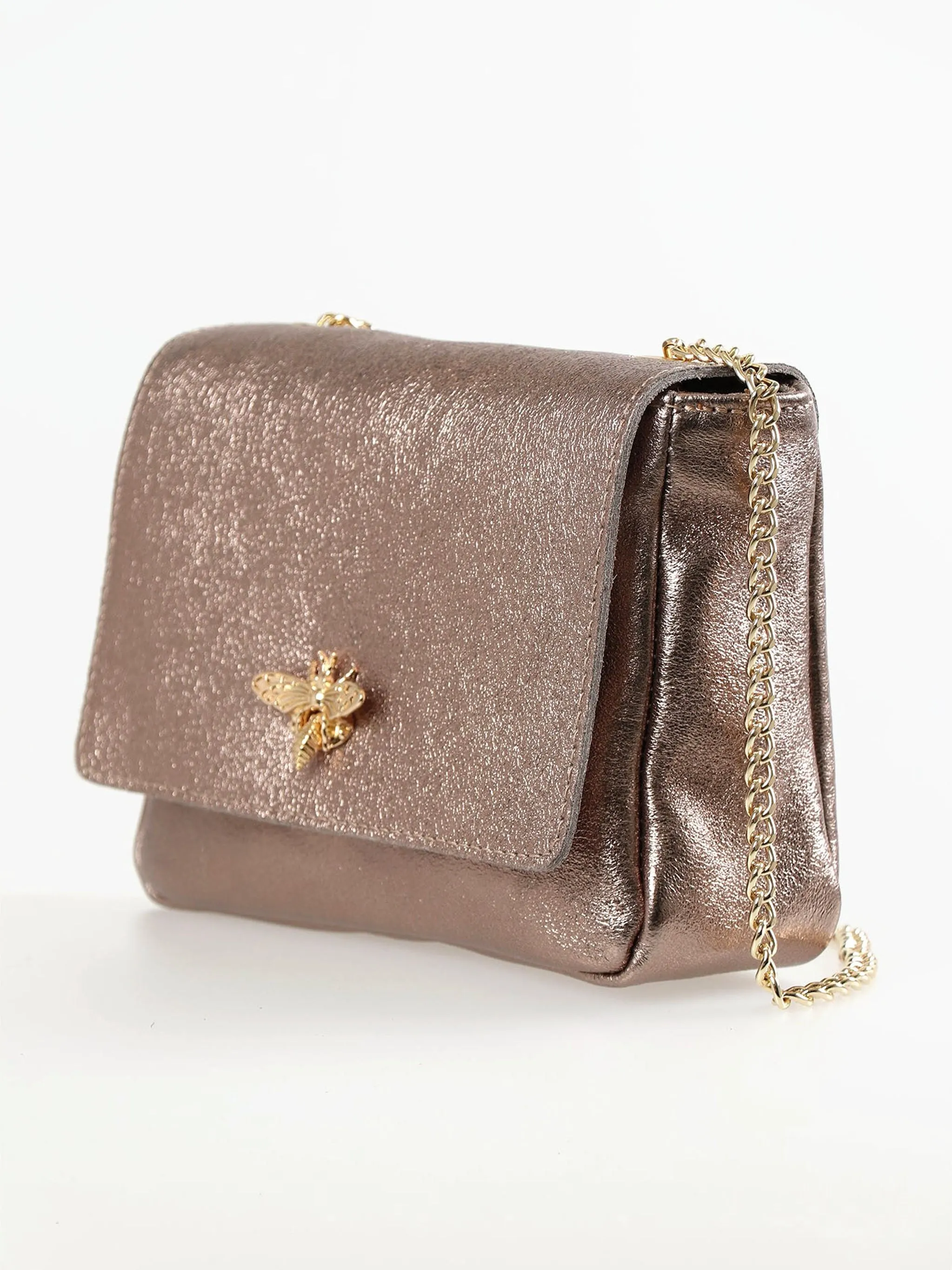 Maisie Crossbody Bag - Champagne, Metallic