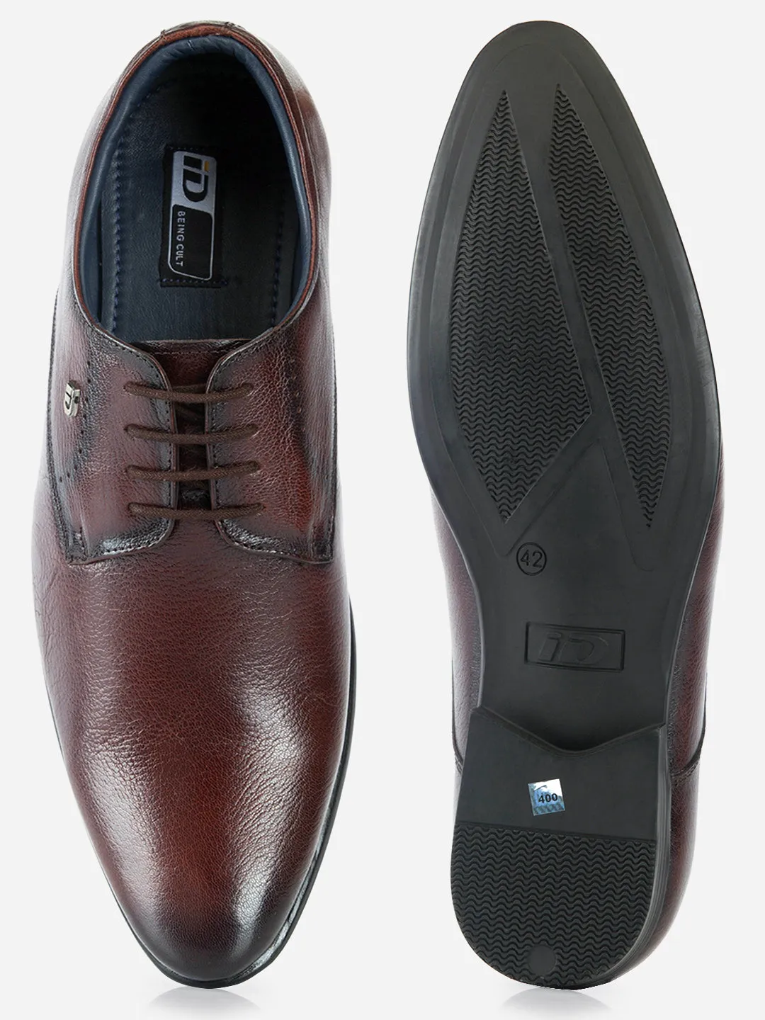 Men's Wine Two Tone Regular Toe Lace Up Formal (ID2186)