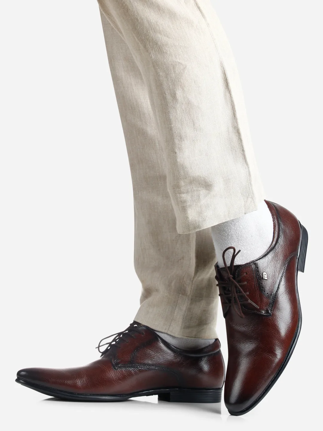 Men's Wine Two Tone Regular Toe Lace Up Formal (ID2186)