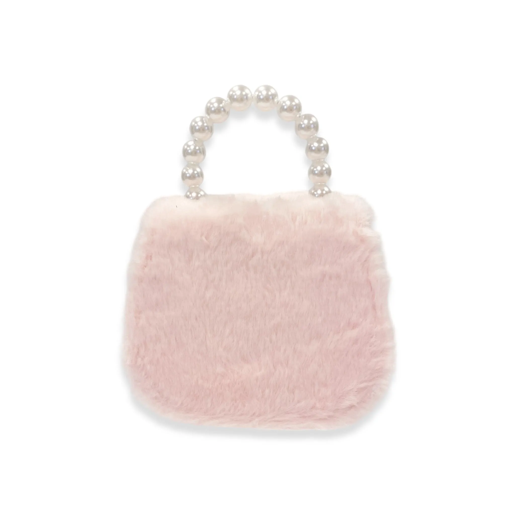 Mesh Bow Furry Purse - Pink