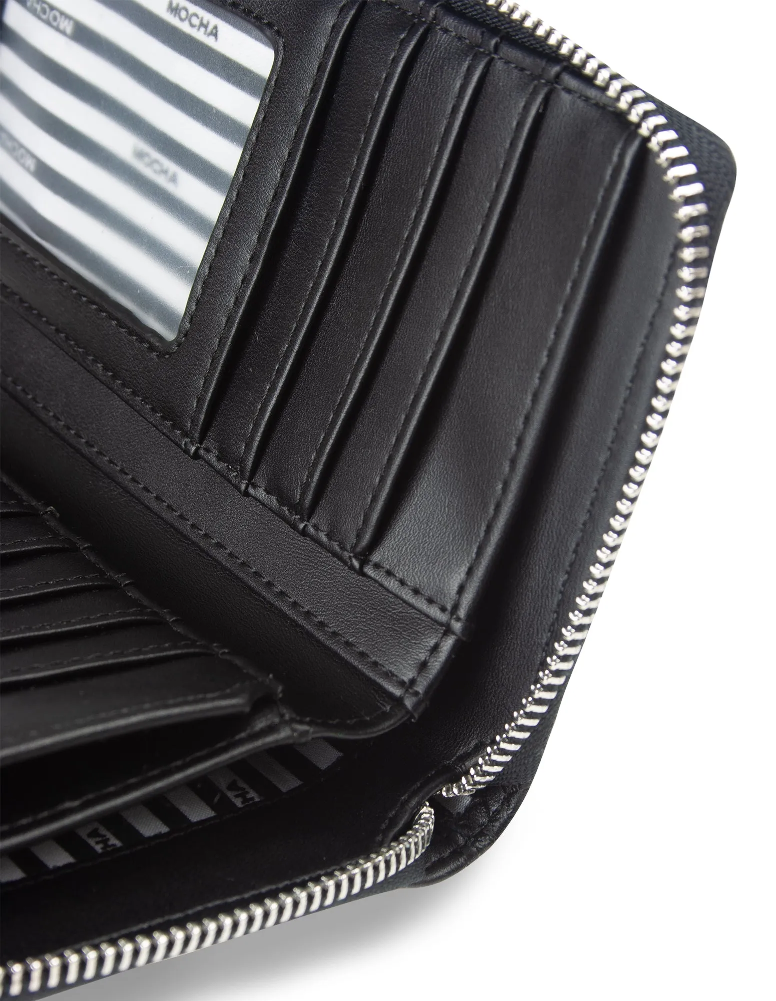 Mocha Tessa Long Wallet- Black
