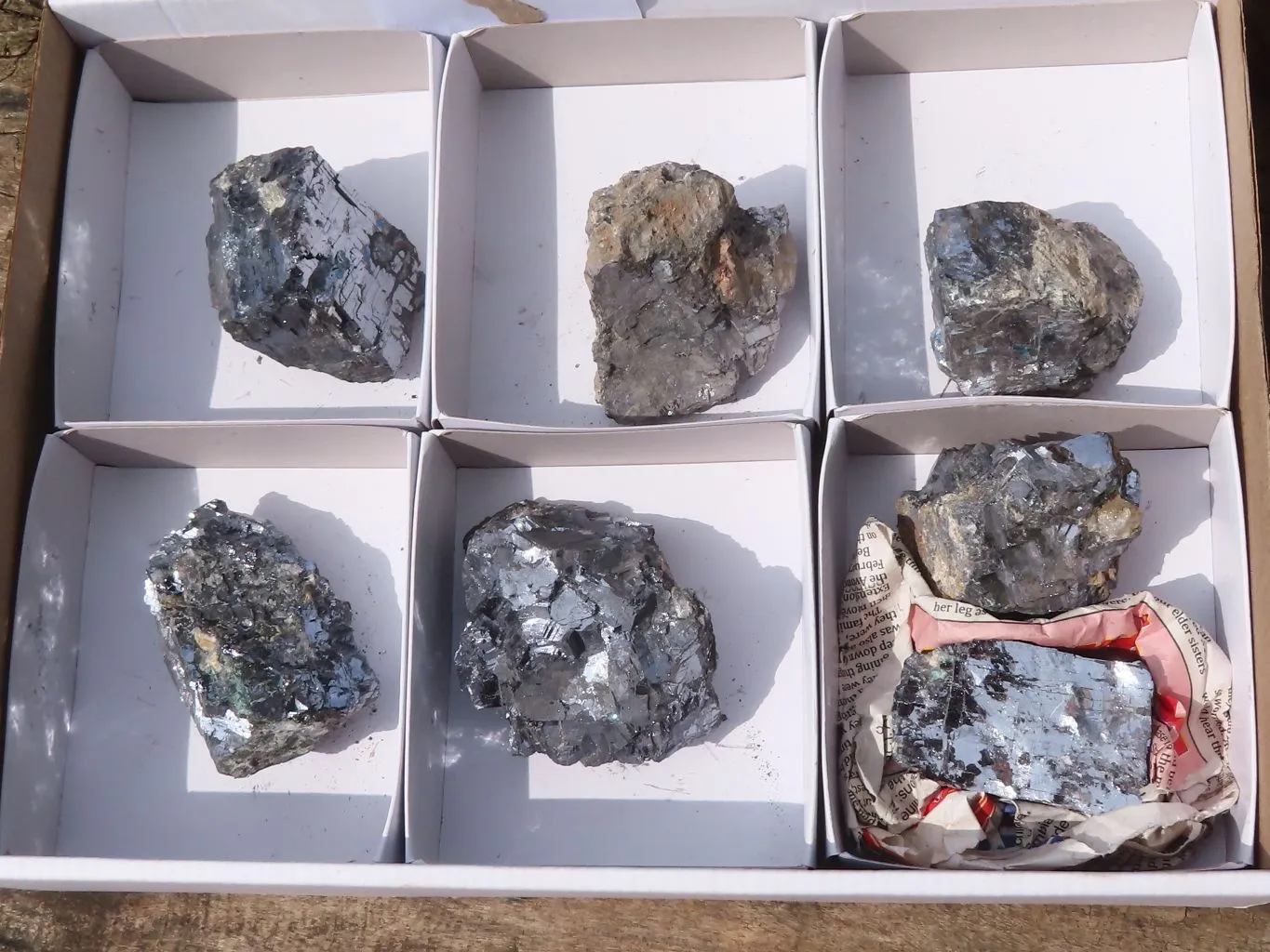 Natural Rare Silver Lead Galena Specimens x 7 From Namibia