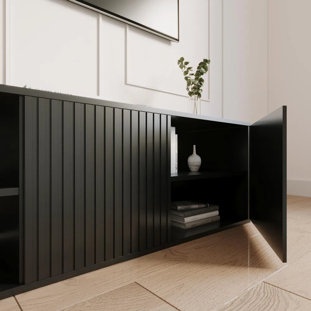 Opulent Modern Minimalist Black 60 inch TV Stand