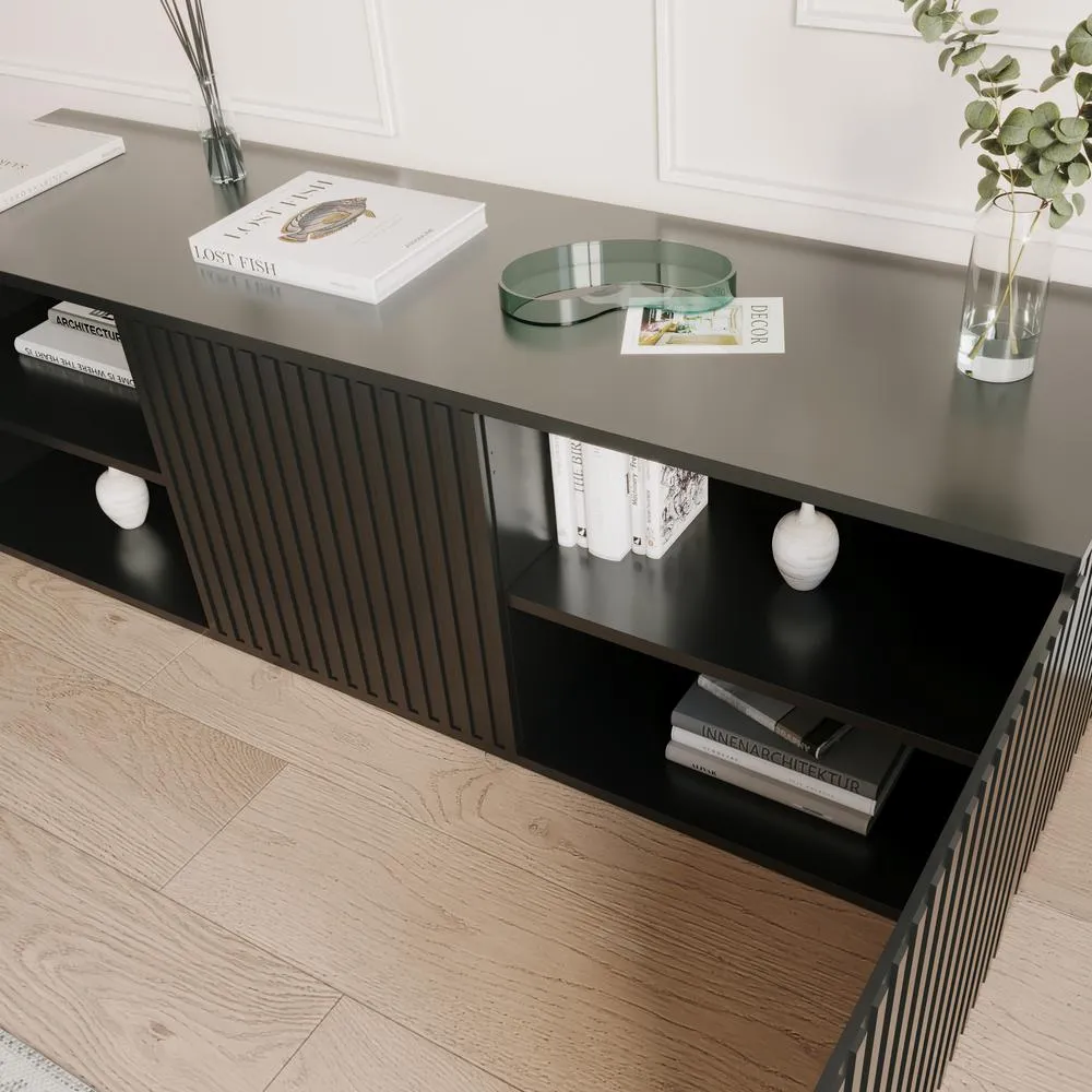 Opulent Modern Minimalist Black 60 inch TV Stand