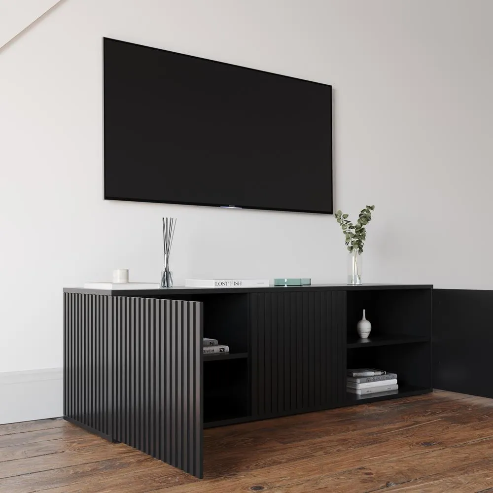 Opulent Modern Minimalist Black 60 inch TV Stand