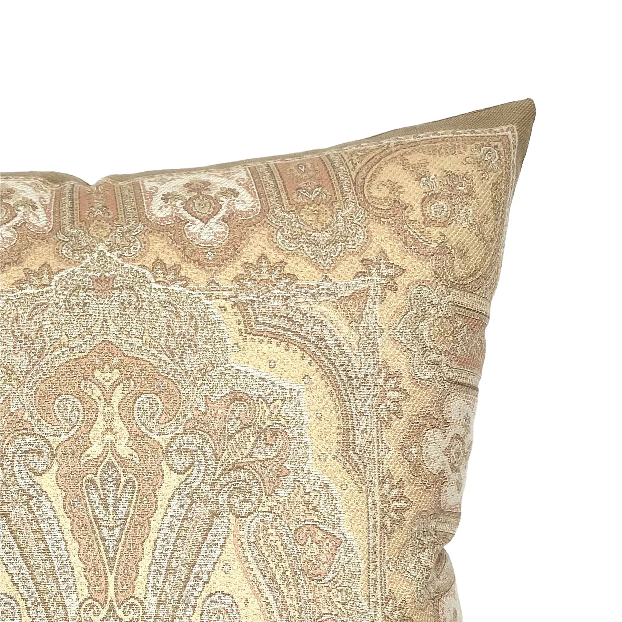 Opulent Tan Damask Throw Pillow Cover 20x20