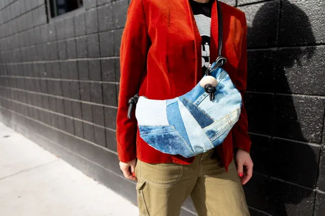 Patchwork "camo" Saddle Bag