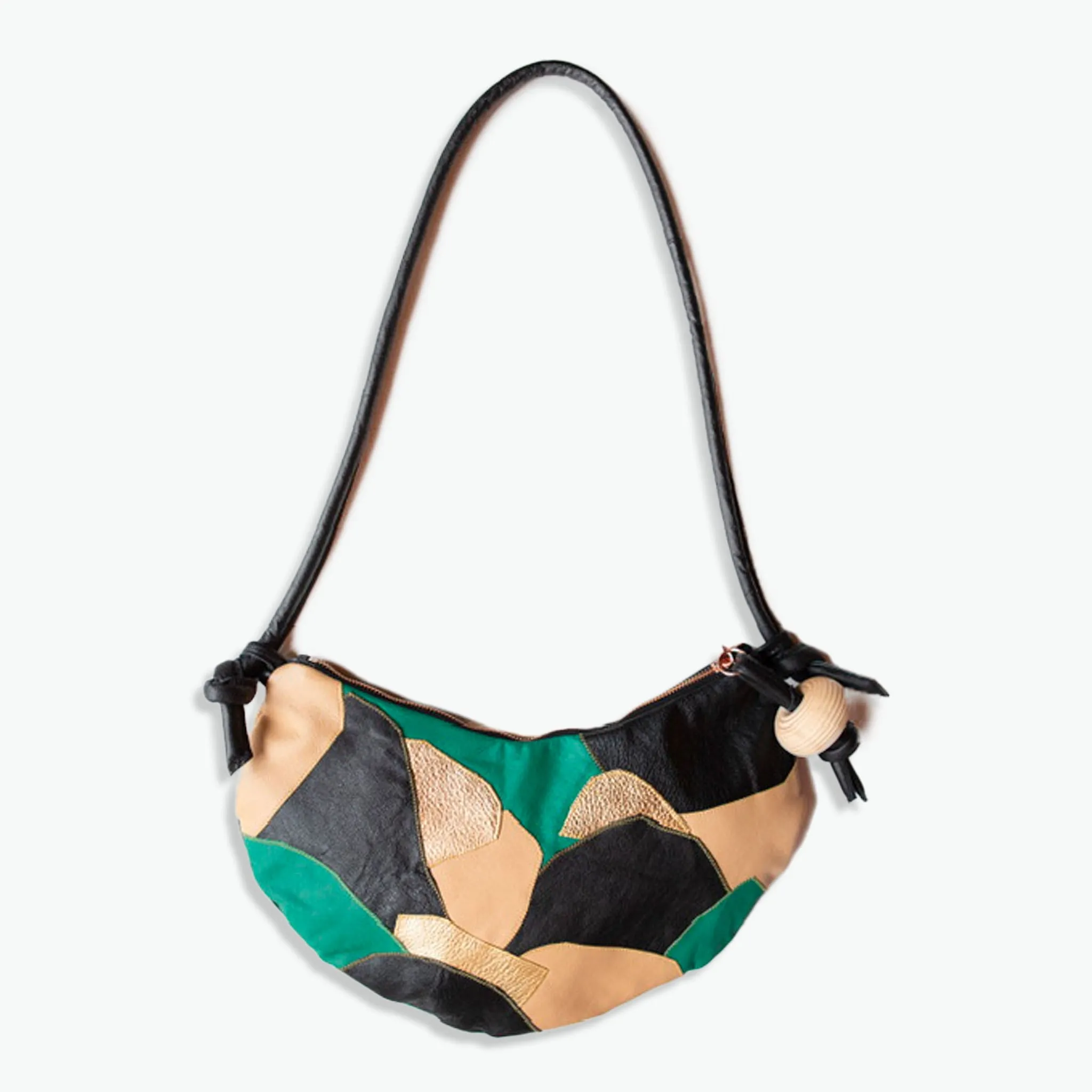 Patchwork "camo" Saddle Bag