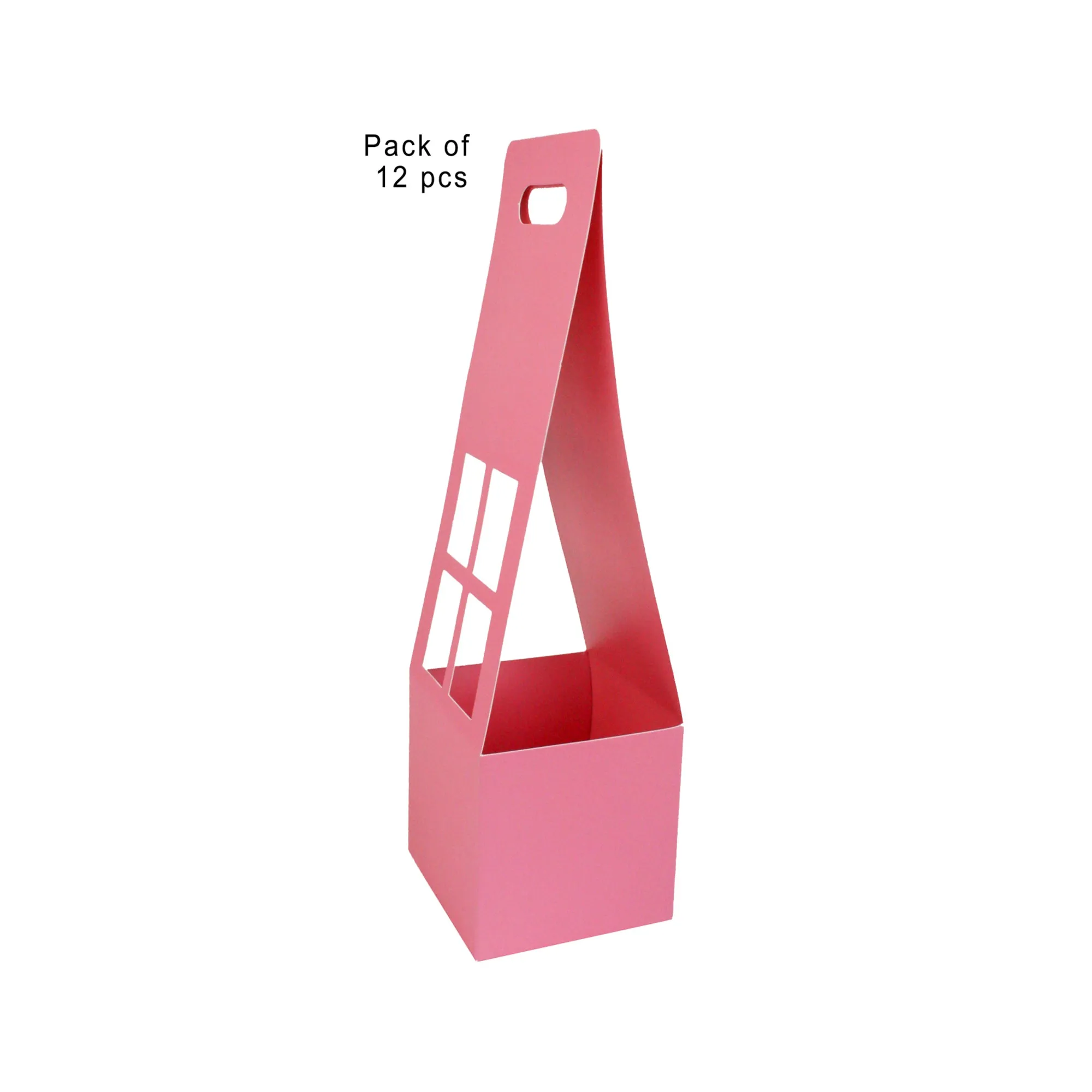 Pink Flower/Plant Carrier Boxes (Pack of 12)