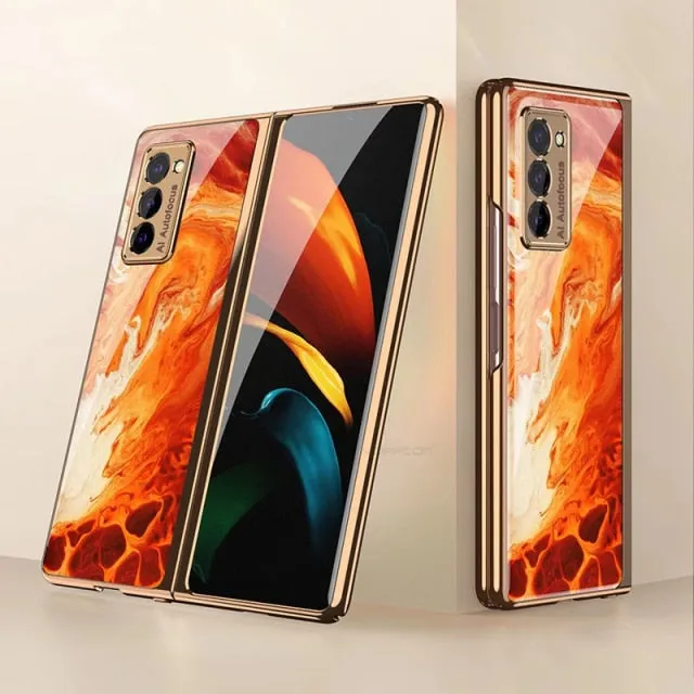 Plating Glass Case For Samsung Galaxy Z Fold 3 2 1