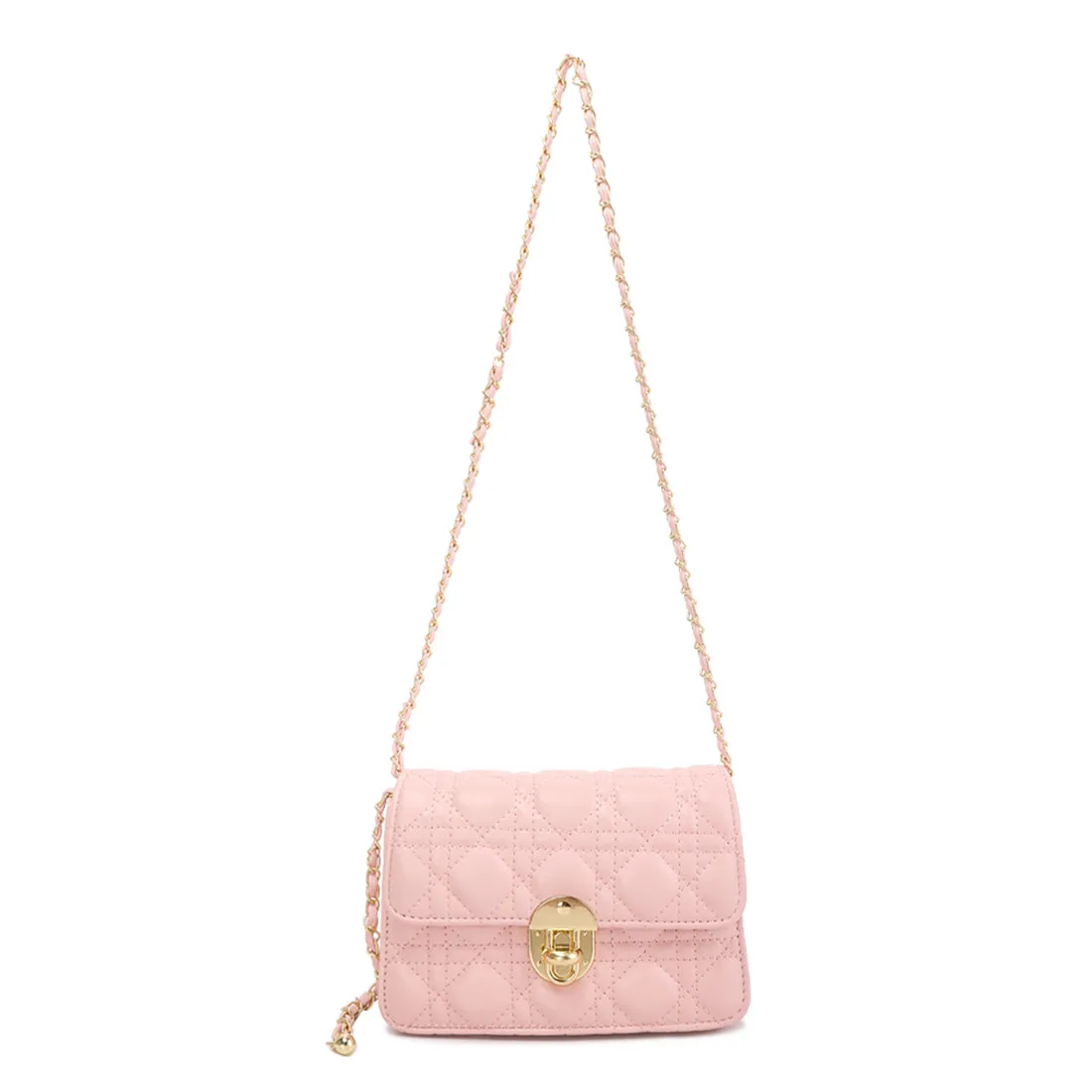 Quilted Metallic Buckle Cluch Bag