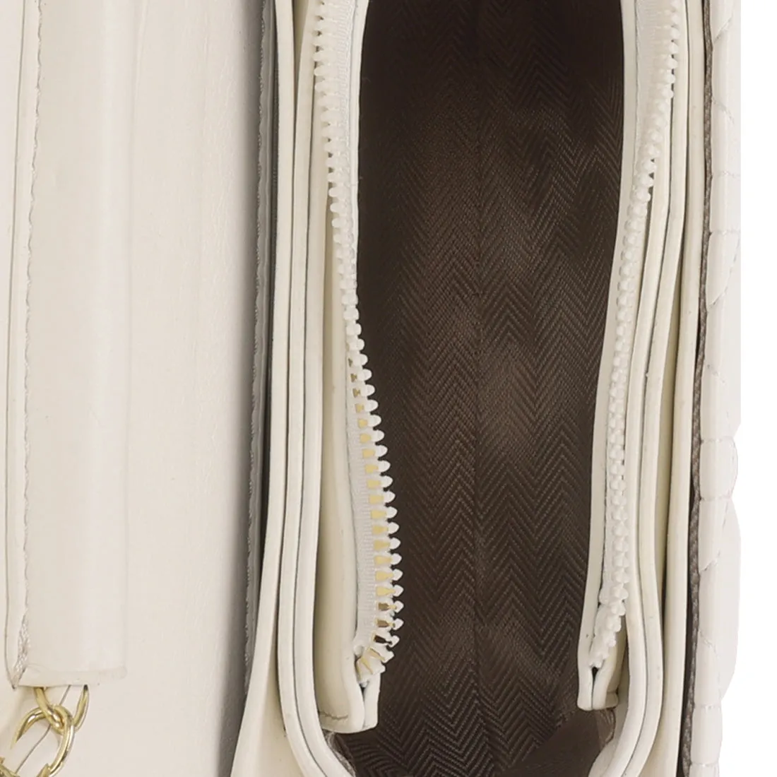 Quilted Metallic Buckle Cluch Bag