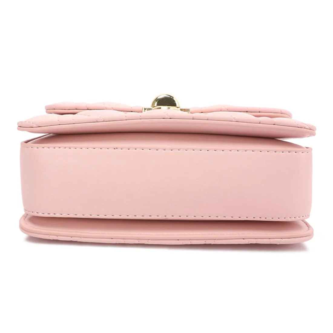 Quilted Metallic Buckle Cluch Bag