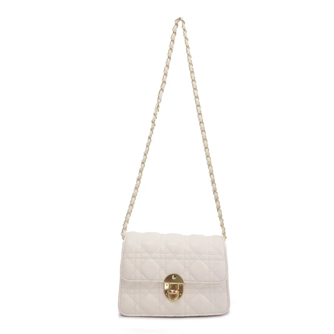 Quilted Metallic Buckle Cluch Bag