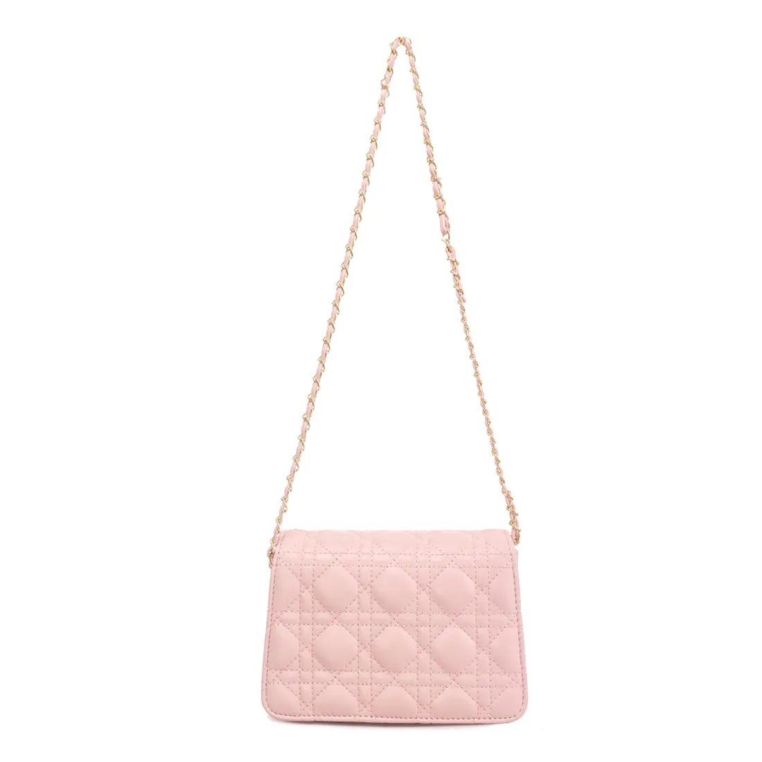 Quilted Metallic Buckle Cluch Bag