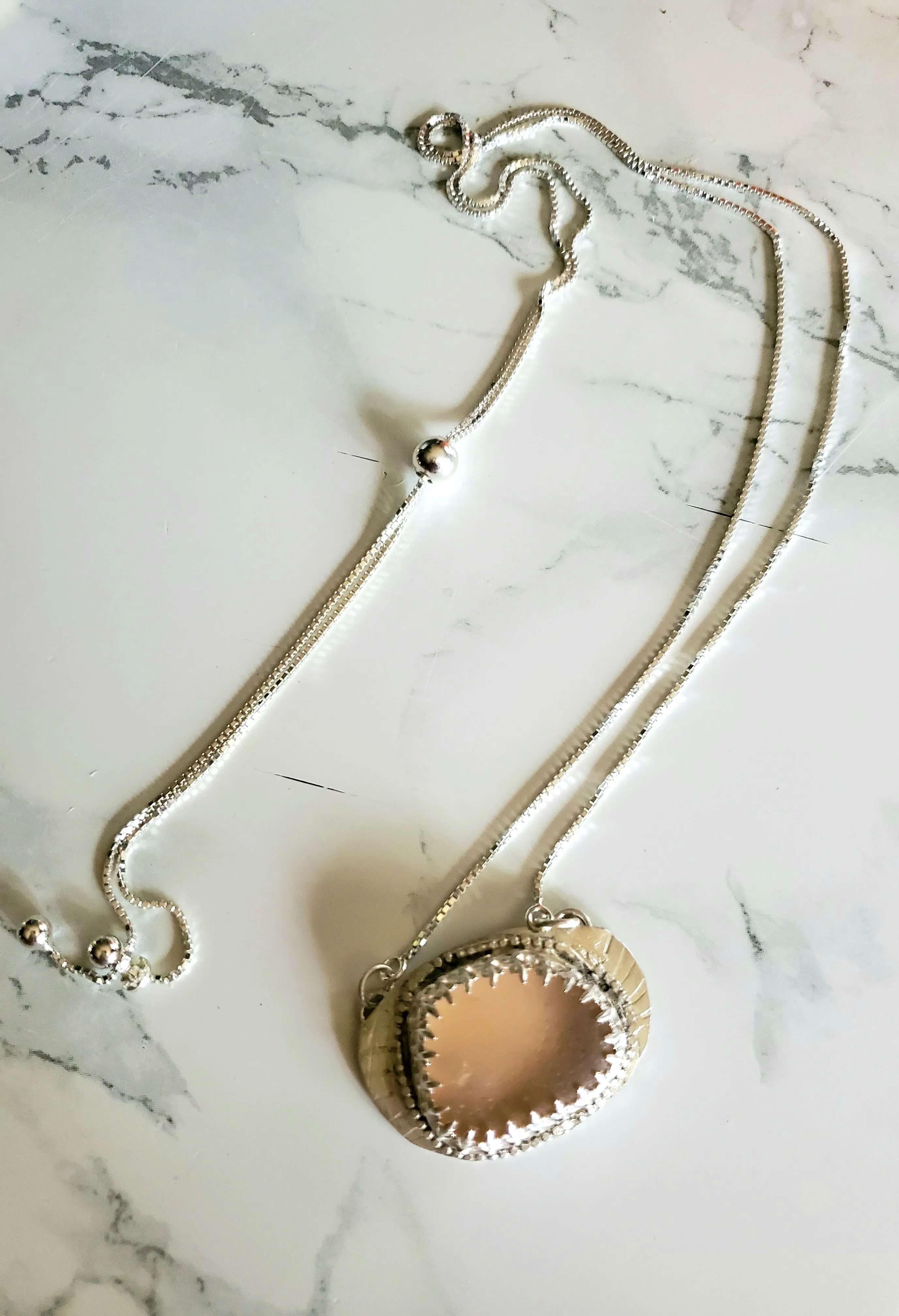 Rare Pink Sea Glass Necklace in Fine Silver