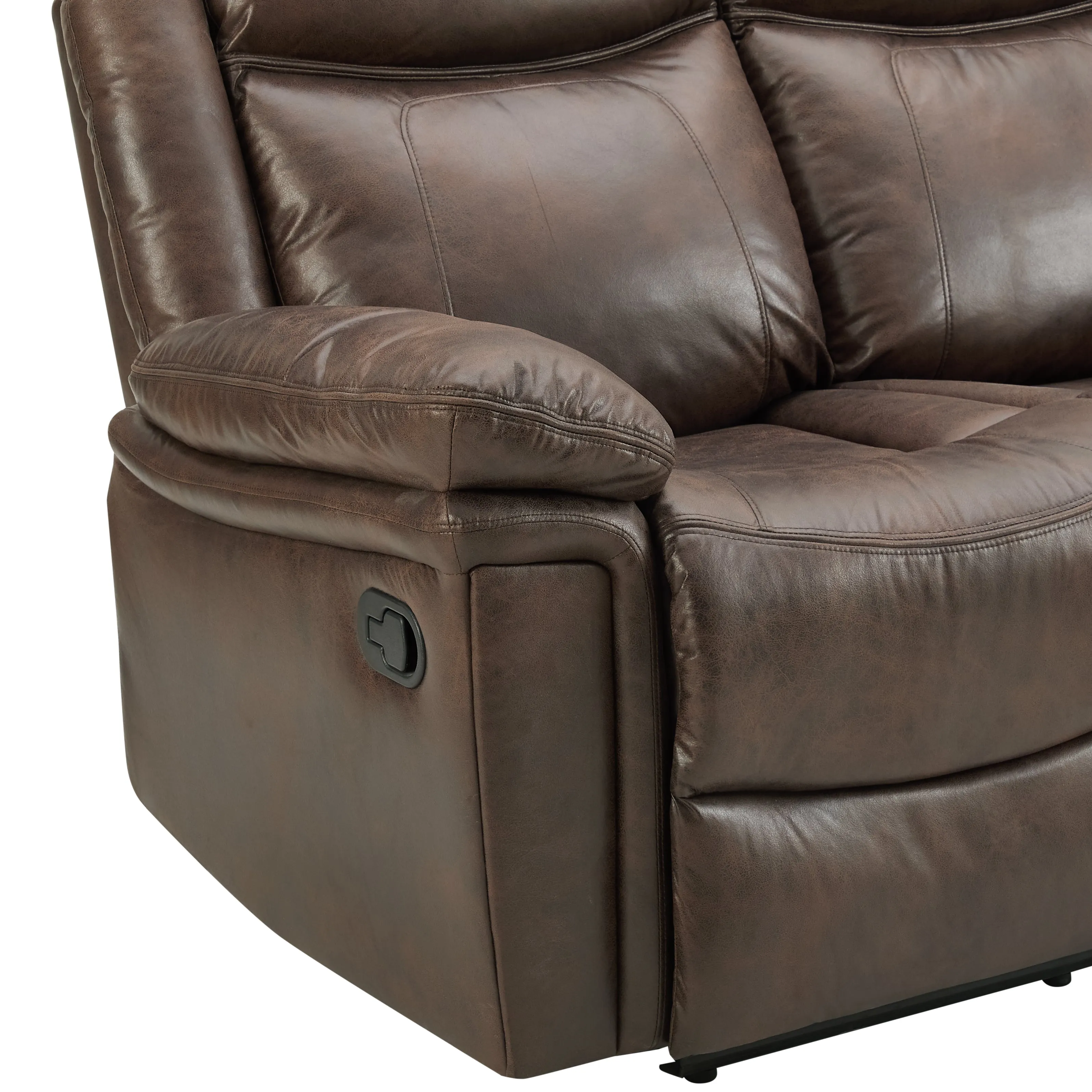 Rowan 2 3 Seater Recliner Sofa Set, Brown Faux Leather